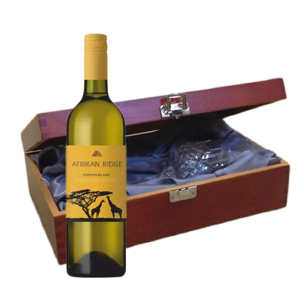 Afrikan Ridge Chenin Blanc In Luxury Box With Royal Scot Wine Glass